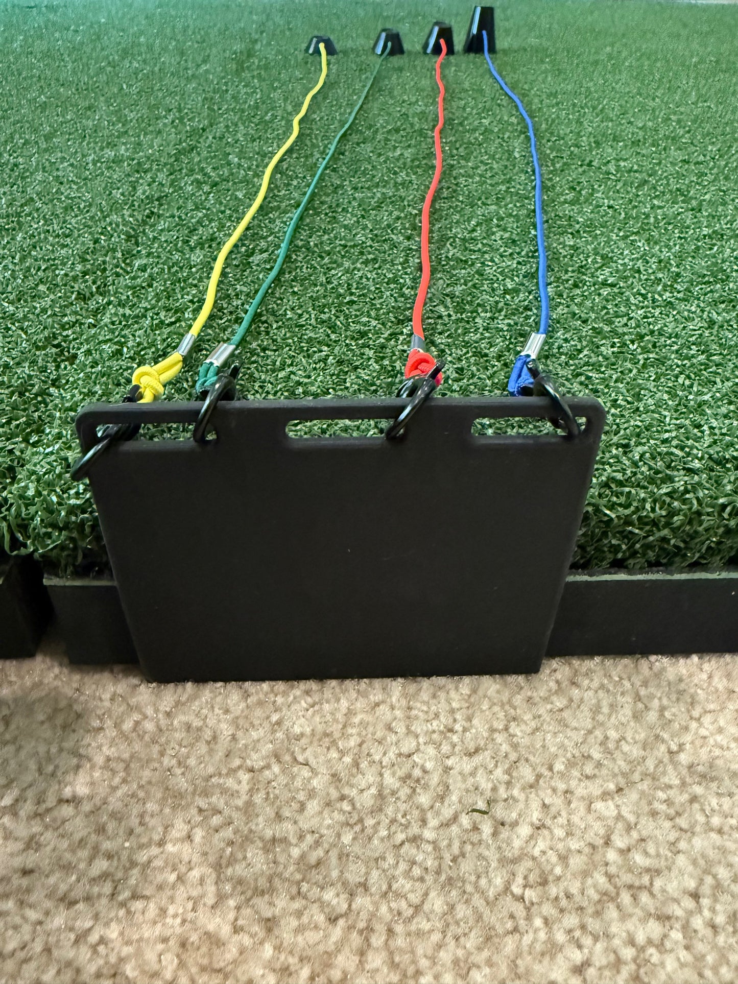 Dual Set - 2FT and 3FT Golf Simulator Tees - Durable Silicone Sim Tees with Bungee Cord and Swivel Clip