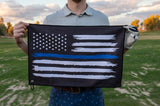 Microfiber Golf Towels - Police Thin Blue Line Golf Towel with Carabiner Clip - Cool Gift Idea
