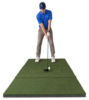 *NEW - Beaver Tail Double Wide Golf Simulator Mat (4ft x 8.25ft) with the Most Realistic Hitting Strip Insert for Joint Injury Prevention