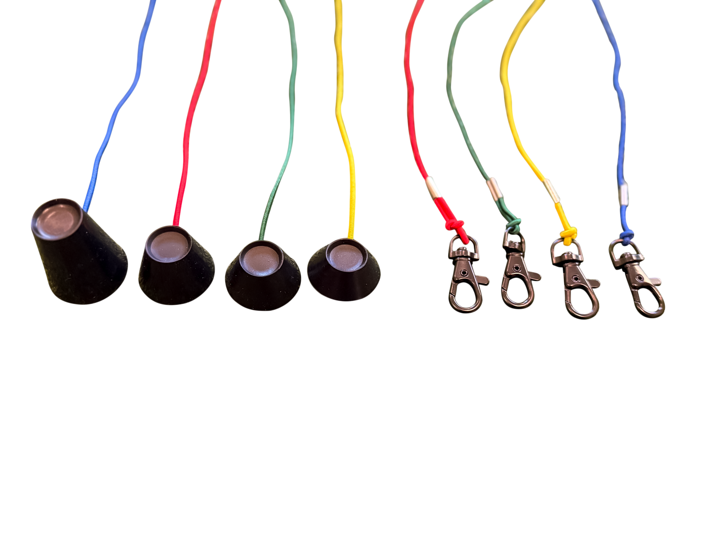 Dual Set - 2FT and 3FT Golf Simulator Tees - Durable Silicone Sim Tees with Bungee Cord and Swivel Clip