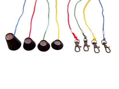 Dual Set - 2FT and 3FT Golf Simulator Tees - Durable Silicone Sim Tees with Bungee Cord and Swivel Clip