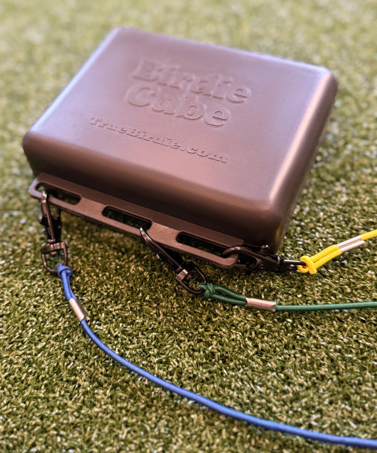 Birdie Cube - Golf Simulator Tee Anchor with Two Sets of Silicone Tees
