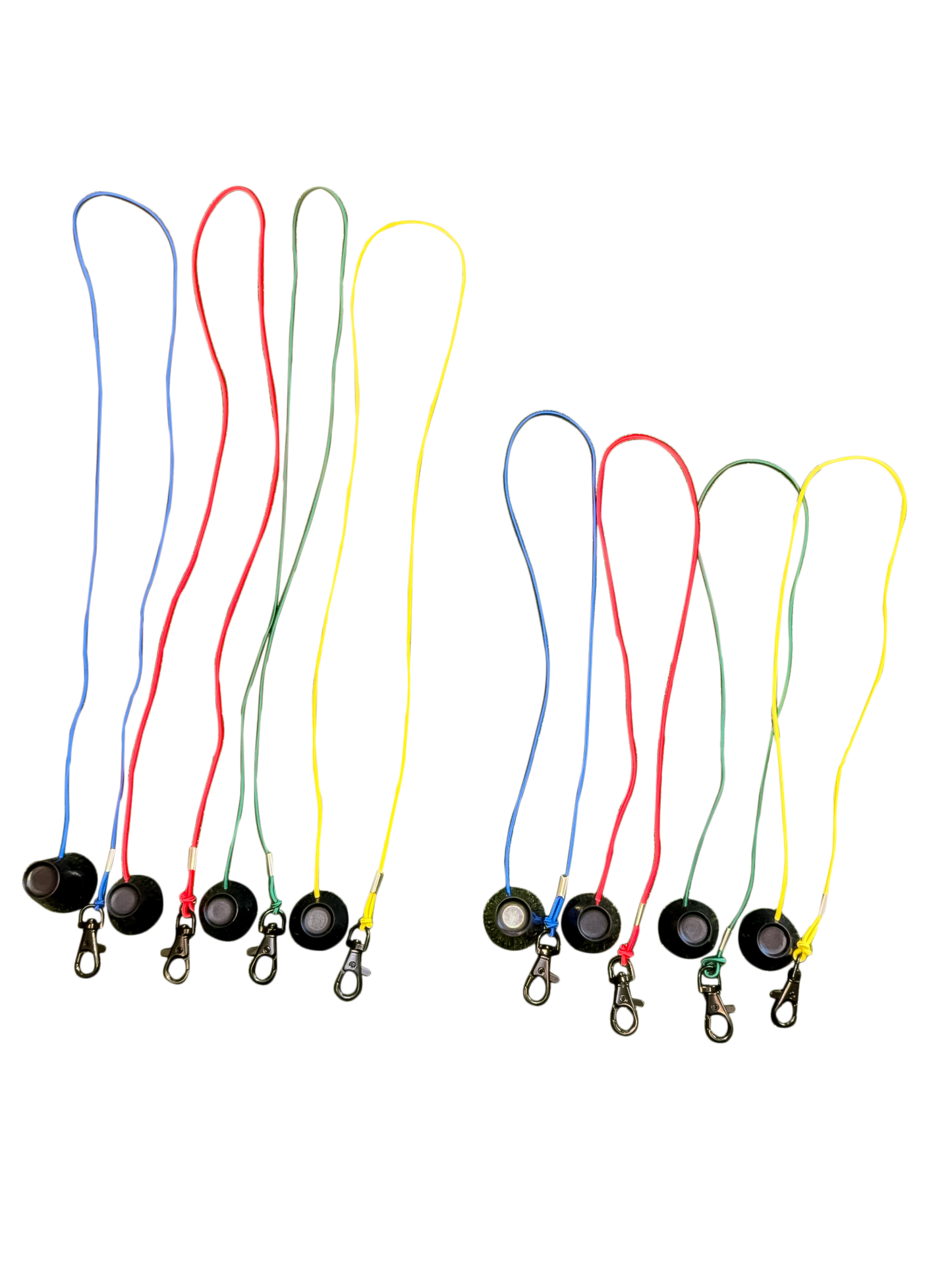 Dual Set - 2FT and 3FT Golf Simulator Tees - Durable Silicone Sim Tees with Bungee Cord and Swivel Clip