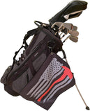 Firefighter Golf Towel - American Flag clipped on bag