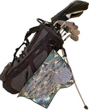 Camo Military Golf Towel - American Flag clipped on bag