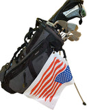USA Golf Towel - American Flag clipped on bag