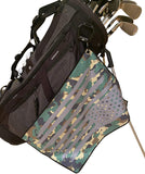 Camo Military Golf Towel - American Flag with carabiner
