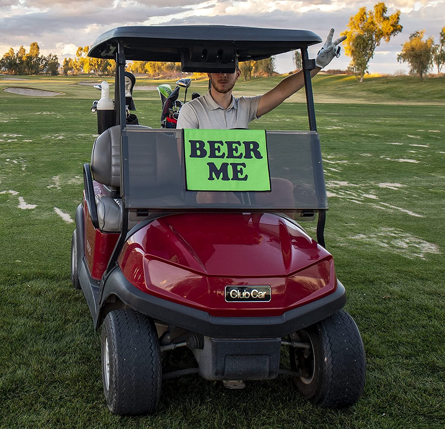 BEER ME Microfiber Golf Towel - Funny Golf Gift with Carabiner