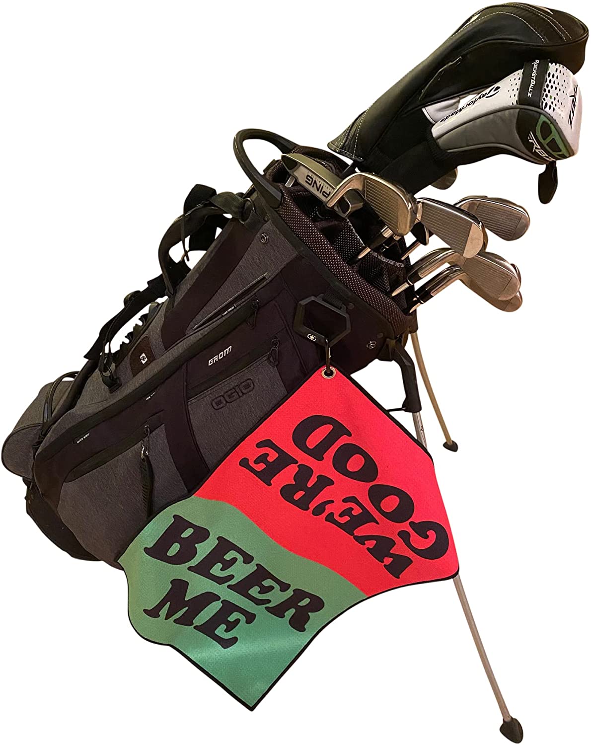 BEER ME Microfiber Golf Towel - Funny Golf Gift with Carabiner