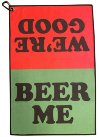 BEER ME Microfiber Golf Towel - Funny Golf Gift with Carabiner