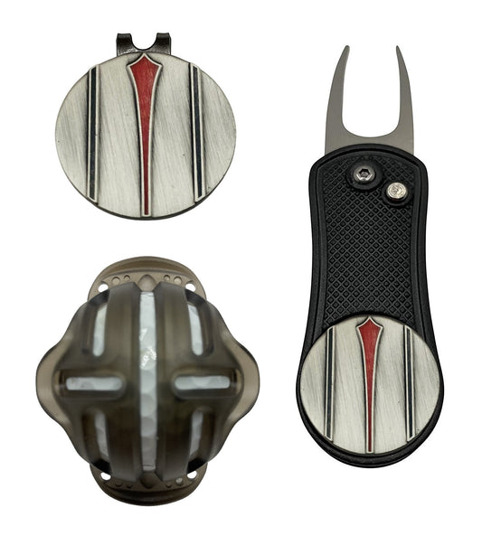 Golf Ball Marker with Putt Alignment Tool - Divot Tool, Hat Clip and Stencil