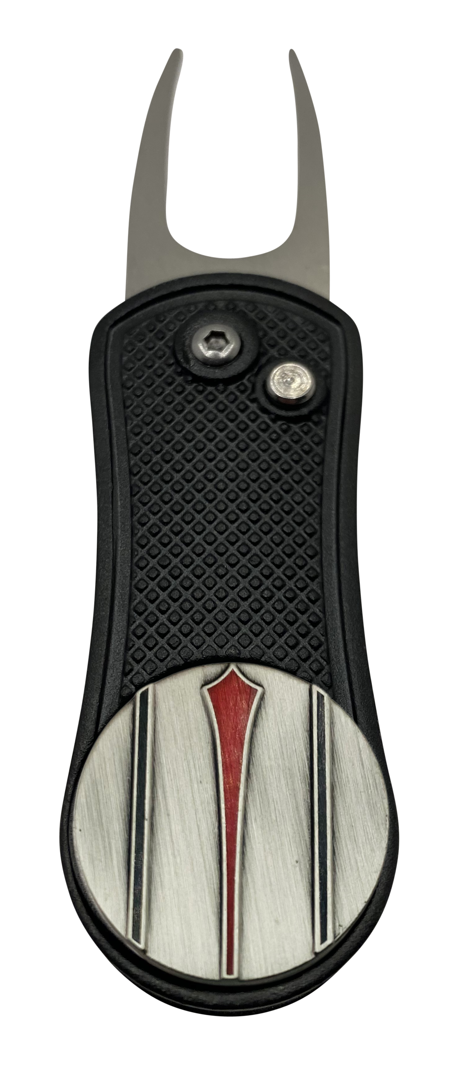 Golf Ball Marker with Putt Alignment Tool - Divot Tool switchblade