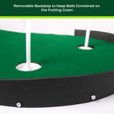 XL Indoor Golf Putting Green - 10.5ft x 3ft - Professional Putting Mat with Backstop, Adjustable Slope and Removable Putting Green Flag and Cup - 2 Regulation Sized Holes